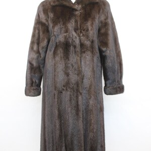 Excellent Canadian Dark Ranch Mink Fur Coat Women Woman Size 4-6 Small