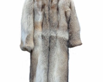 Brand new double sided arctic coyote fur snowsuit jumpsuit bodysuit coat w/ hood for men man size all  custom made