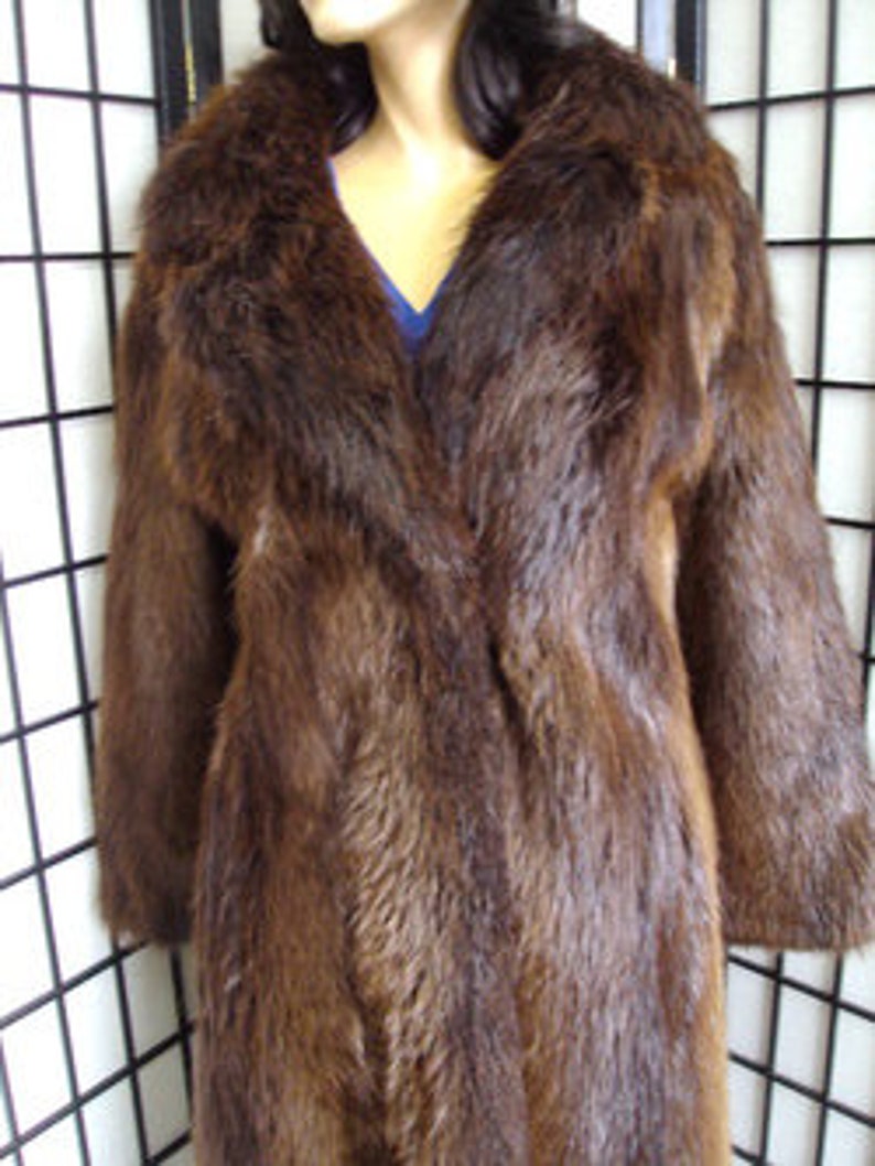 Excellent Brown Beaver Fur Coat Jacket Woman Women Size 4 Etsy