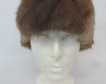 MINT NATURAL BROWN MUSKRAT FUR HAT CAP WOMEN WOMAN SIZE ALL Mint Natural Muskrat Fur Hat Women Woman Size All - Etsy main image 3