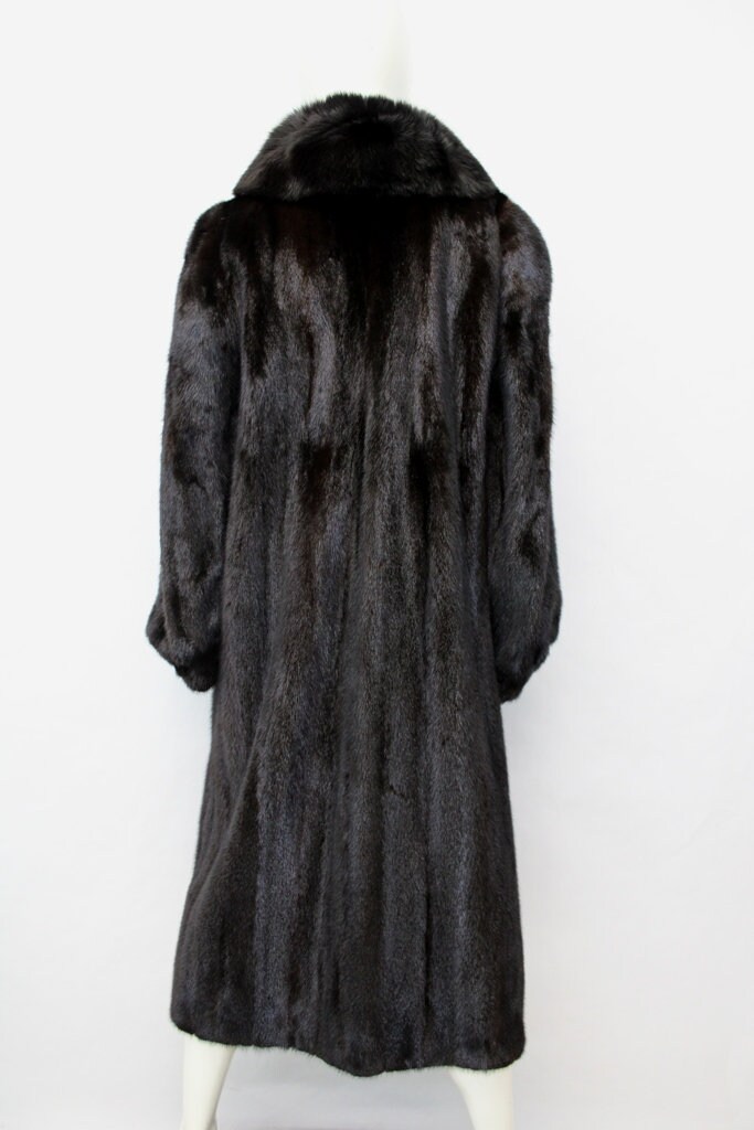 Excellent Dark Ranch Mink & Fox Fur Coat Jacket Women Woman
