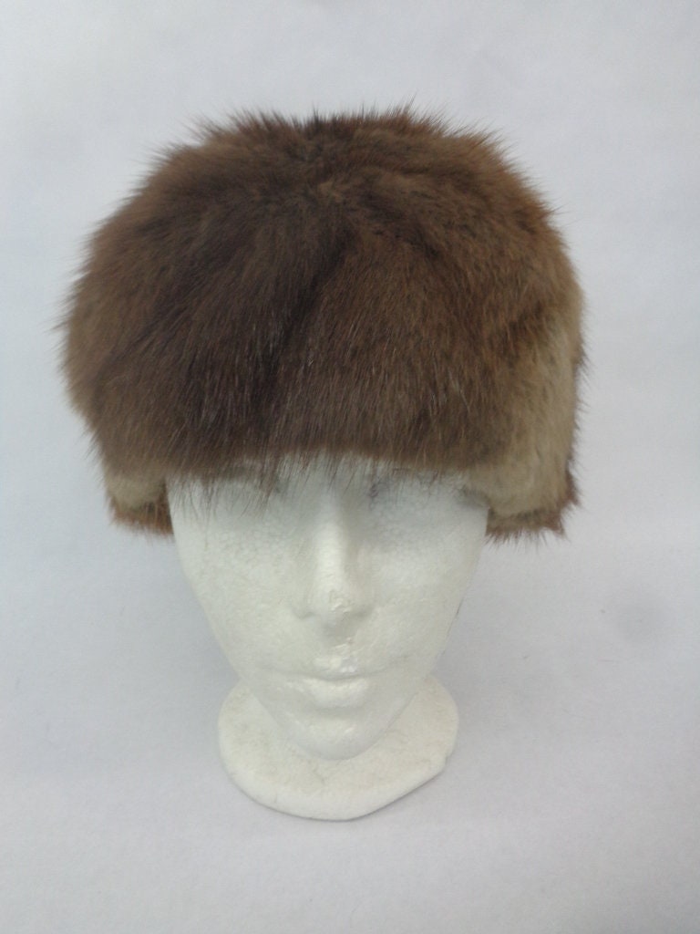 MINT NATURAL MUSKRAT & BLUE FOX FUR HAT CAP WOMEN WOMAN SIZE ALL MINT NORWEGIAN (BLUE) FOX FUR HAT CAP WOMEN WOMAN SIZE ALL  main image 2