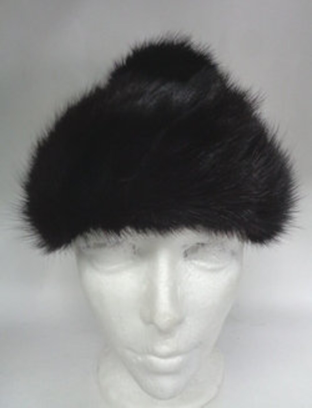 Excellent Canadian Dark Ranch Mink Fur Hat Cap Women Woman 