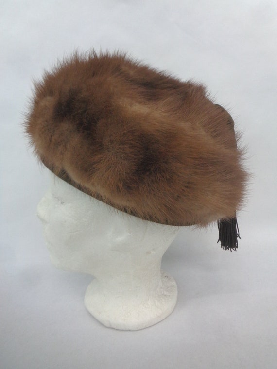 Excellent Canadian Pastel Mink Fur & Fabric Hat C… - image 5