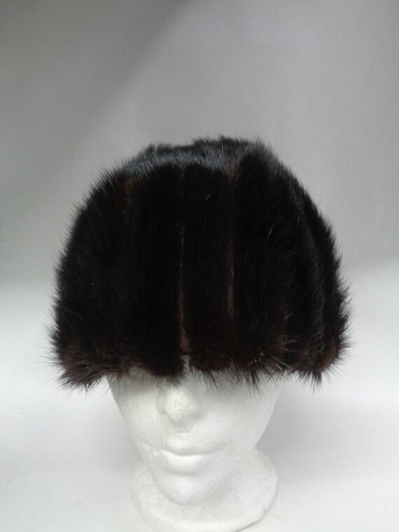 MINT CANADIAN DARK RANCH MINK FUR HAT CAP WOMEN WOMAN SIZE ALL Mint Canadian Dark Ranch Mink Fur Hat Cap Women Woman Size  main image 3