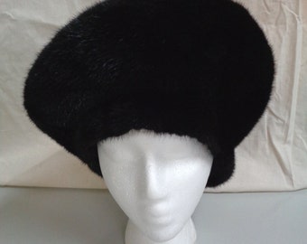 Brand New Black Mink Fur Hat Women Woman Size All