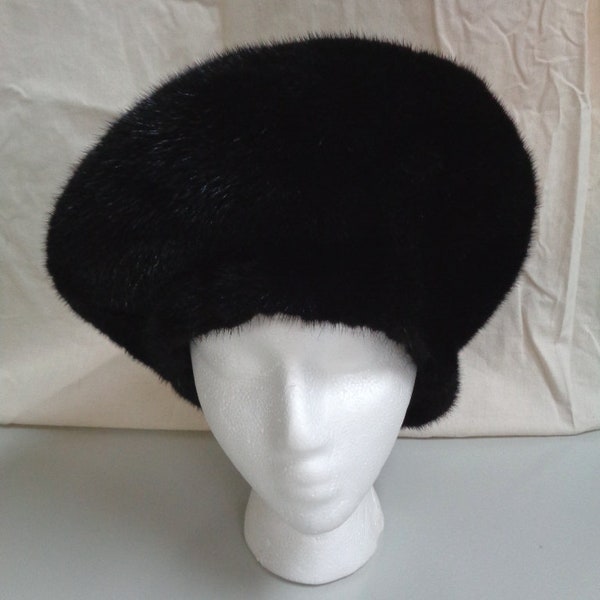 Brand New Black Mink Fur Hat Women Woman Size All