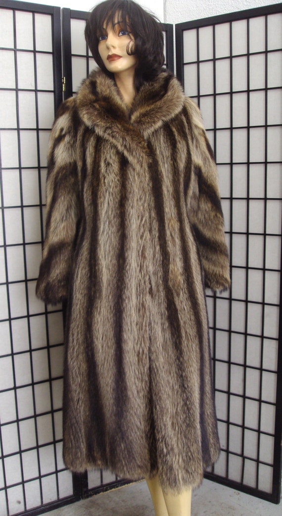 Excellent Natural Raccoon Racoon Fur Coat Jacket … - image 1