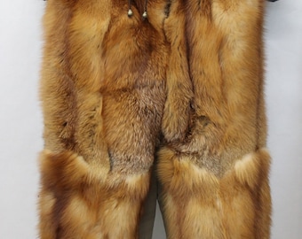 Brand New Natural Red Fox Double Sided Fur Long Pants Men Man Size All