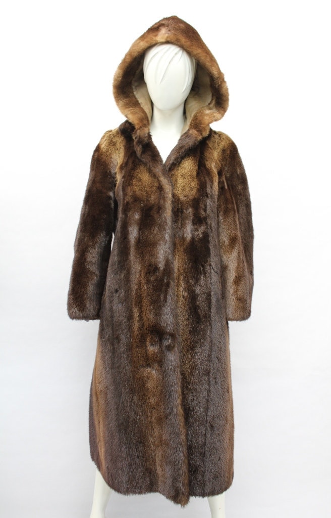 Excellent Arctic Beaver Fur Coat Jacket Women Woman W/hood Size 4
