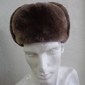 Brand new brown sheared beaver fur & lather  hat men man size all custom made