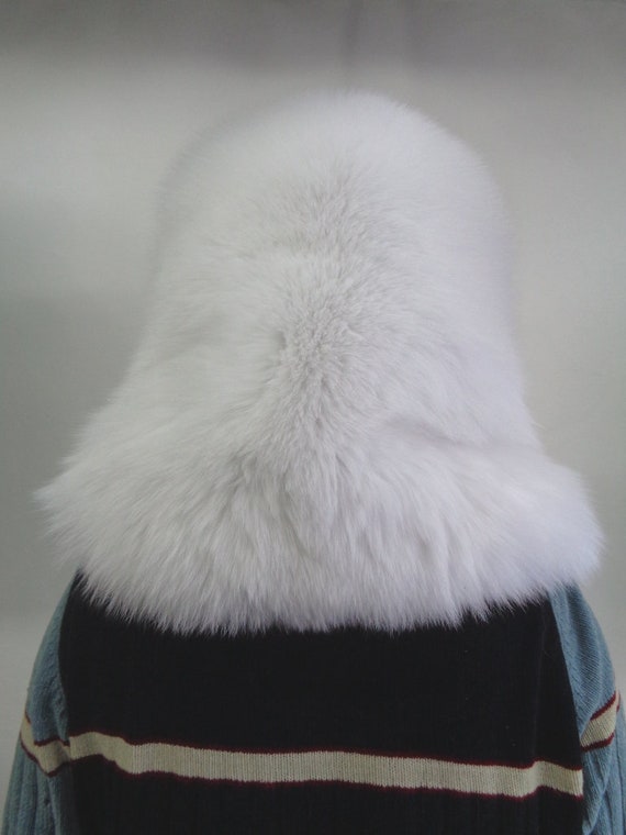 Brand New White Fox Fur Face Mask Balaclava Hood Hat Men Man Size