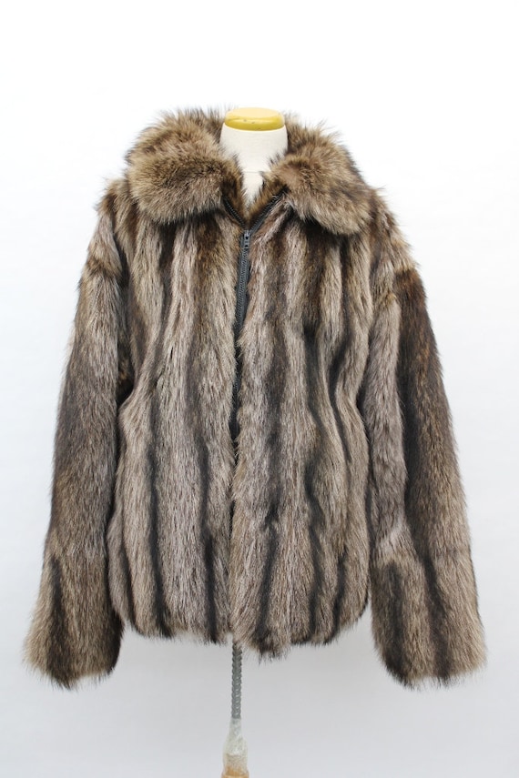 Raccoon fur bomber jacket hotsell