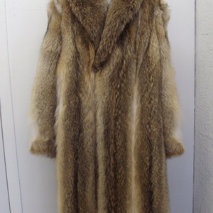 Brand new natural coyote fur long full length coat  men man size all custom made