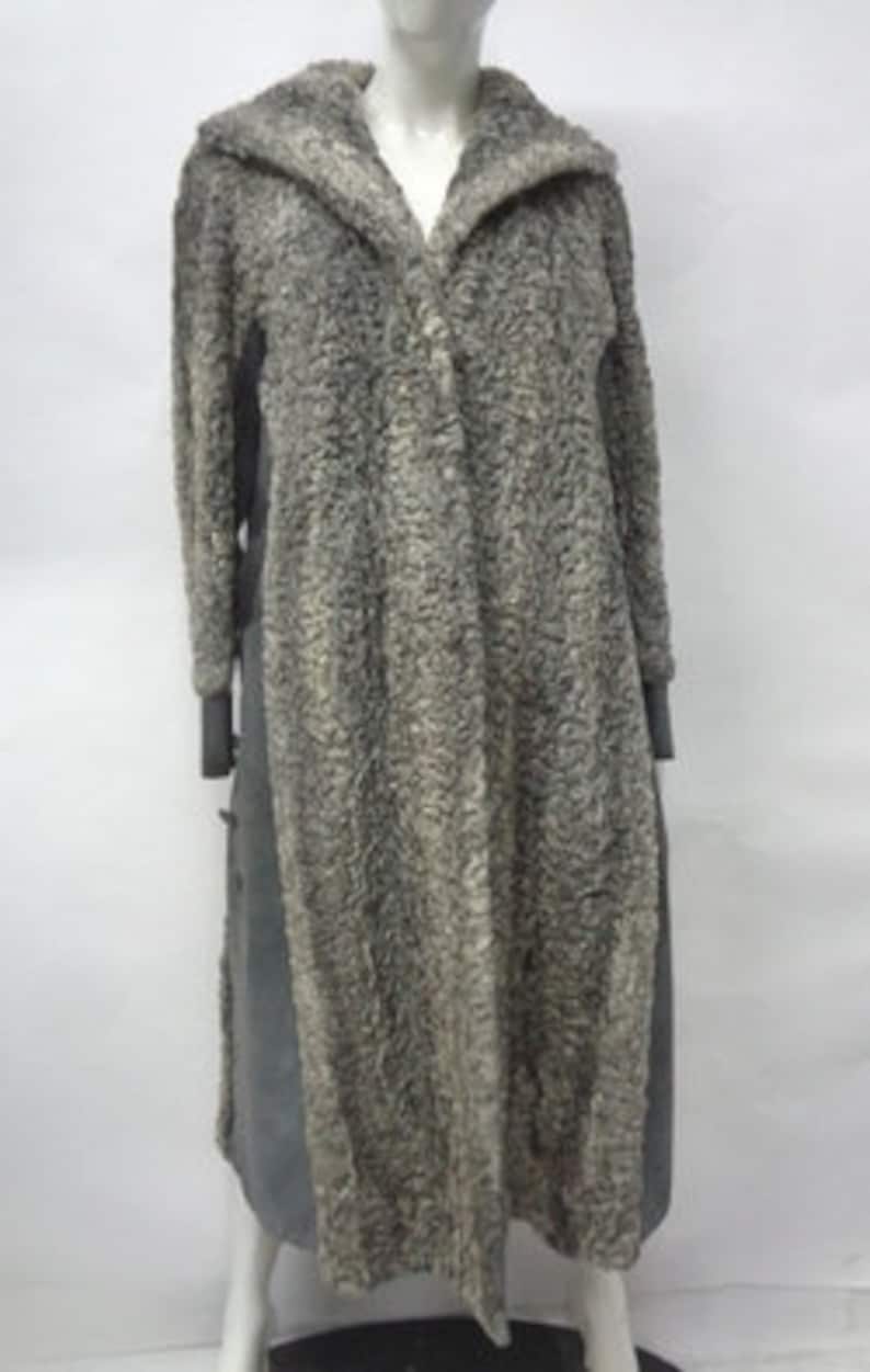Mint Gray Persian Lamb Fur /& Suede Coat Jacket Women Woman Size 4-6 Small