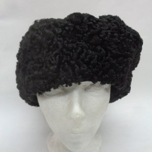 Refurbished New Black Lamb Astrakhan Fur Hat Men Man Size All