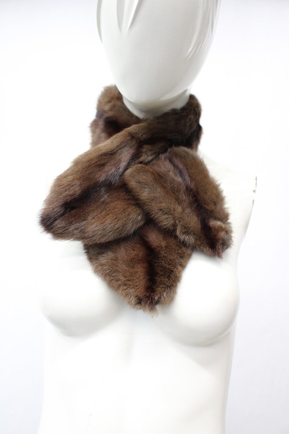 Mint Brown Squirrel Fur Scarf Wrap Women Woman