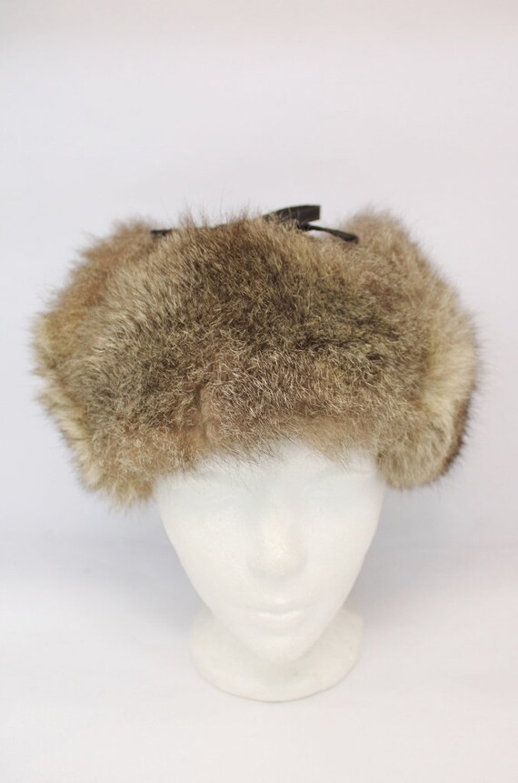 Excellent Brown Opossum Fur & Cloth Hat Men Man Woman Women  display picture 2