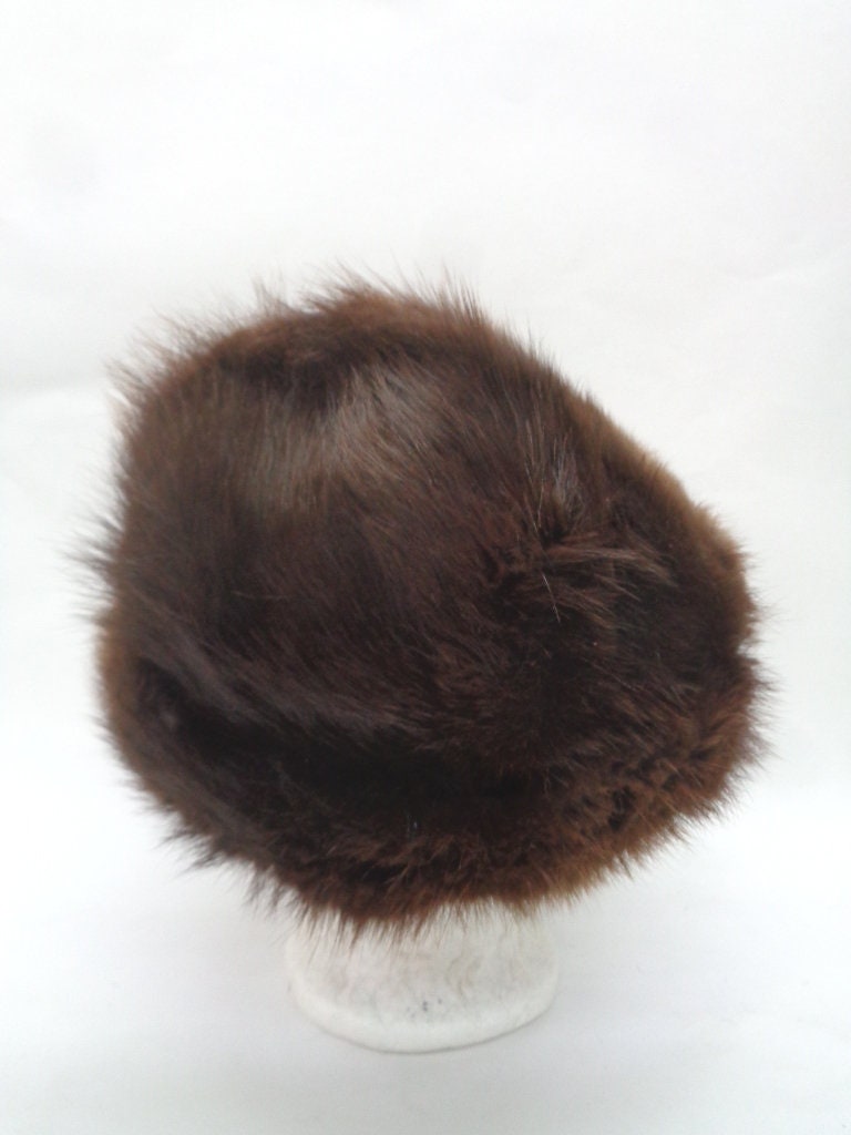MINT BROWN MUSKRAT FUR HAT CAP WOMEN WOMAN SIZE ALL Mint Natural Muskrat Fur Hat Cap Women Woman Size All - Etsy main image 4