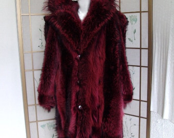Brand New Scarlet Red Coyote Fur Coat W/Hood Men Size All