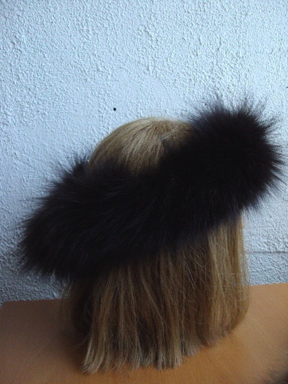 Showroom New Brown Fox Fur Headband Head Wrap Wom… - image 2