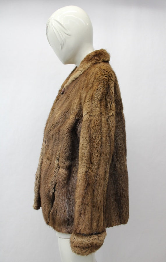 Scrap Item: Brown Muskrat Fur Coat Jacket Damaged… - image 2