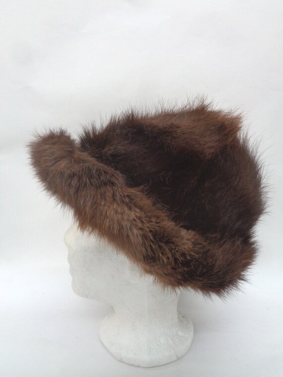Mint Brown Muskrat Fur Hat Cap Women Woman Size All - Etsy display picture 1