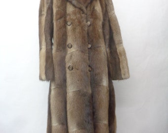 Mint Brown Muskrat Fur Coat Jacket Women Woman Size 4-6 Small