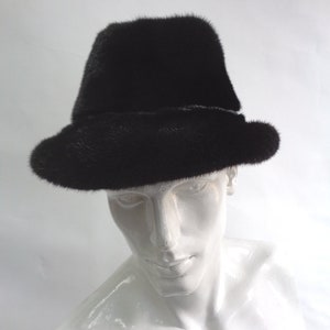 Brand new black mink fur hat men man size all custom made image 1