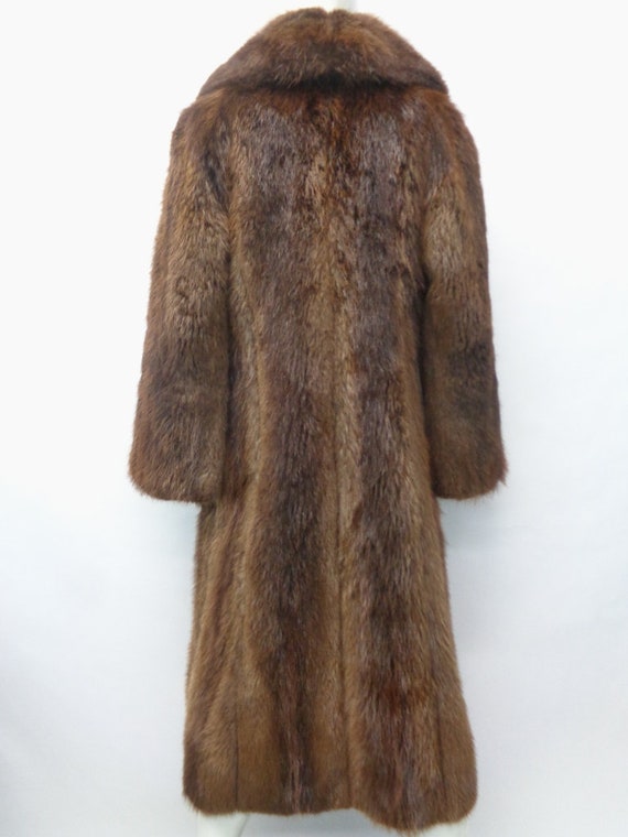 Mint Brown Beaver Fur Coat Jacket Women Woman Siz… - image 5