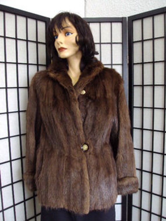 Scrap Item: Brown Muskrat Fur Jacket Arts & Crafts