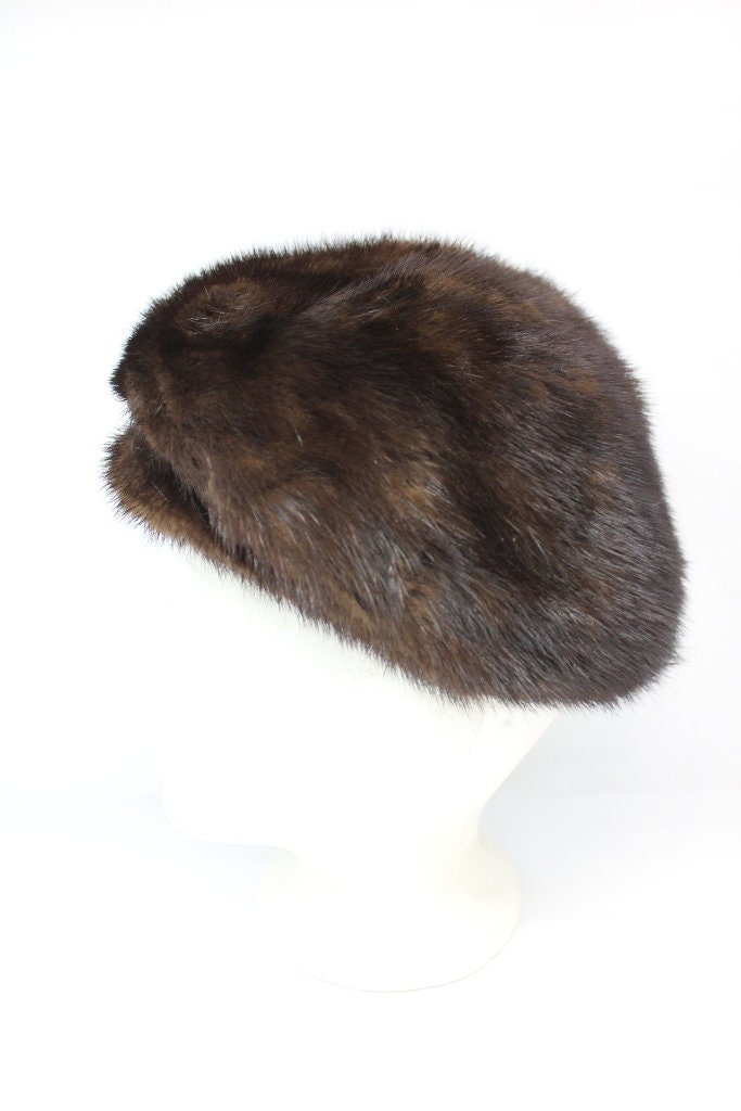 Excellent Canadian Dark Ranch Mink Fur Hat Women Woman Size  display picture 3