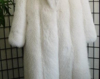 Brand New Canadian Pure Natural White Fox Fur Coat Jacket Men Man