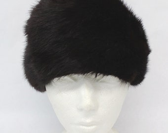 MINT CANADIAN DARK RANCH MINK FUR & SUEDE HAT CAP WOMEN WOMAN SIZE ALL MINT CANADIAN DARK RANCH MINK FUR & SUEDE HAT CAP WOMEN  main image 2