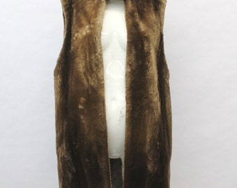 Excellent Brown Sheared Arctic Beaver Fur Vest Women Woman Size 4 Small