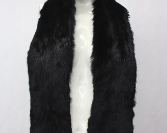 Mint Black Rabbit Fur Scarf Wrap Women Woman Size 5"X50"