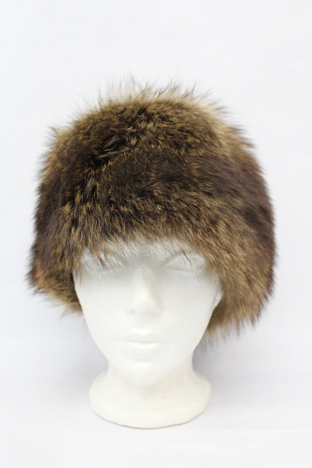 Excellent Natural Raccoon Racoon Fur Hat Women Woman Size 