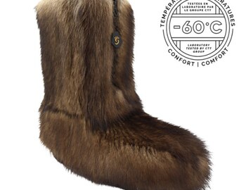 Brand New Natural Brown Fisher Fur Winter Boots Boot Men Man