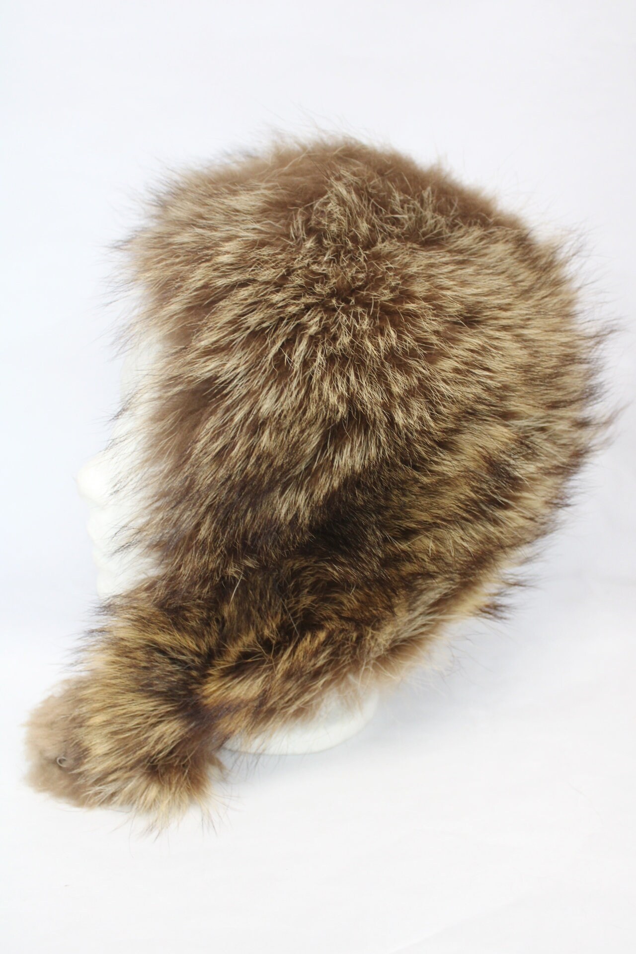 Mint Raccoon Fur Hood Hat Cap Women Woman Children Child  display picture 3
