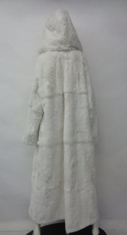 ラビットホワイトファーコート 新品 ホワイト シアード ラビット ファー コート ジャケット フード