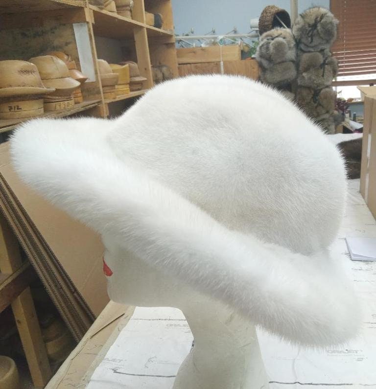 White JEWELED WIDE BRIM mink hat Rhinestone White Floppy Wedding Hat - 20 main image 3