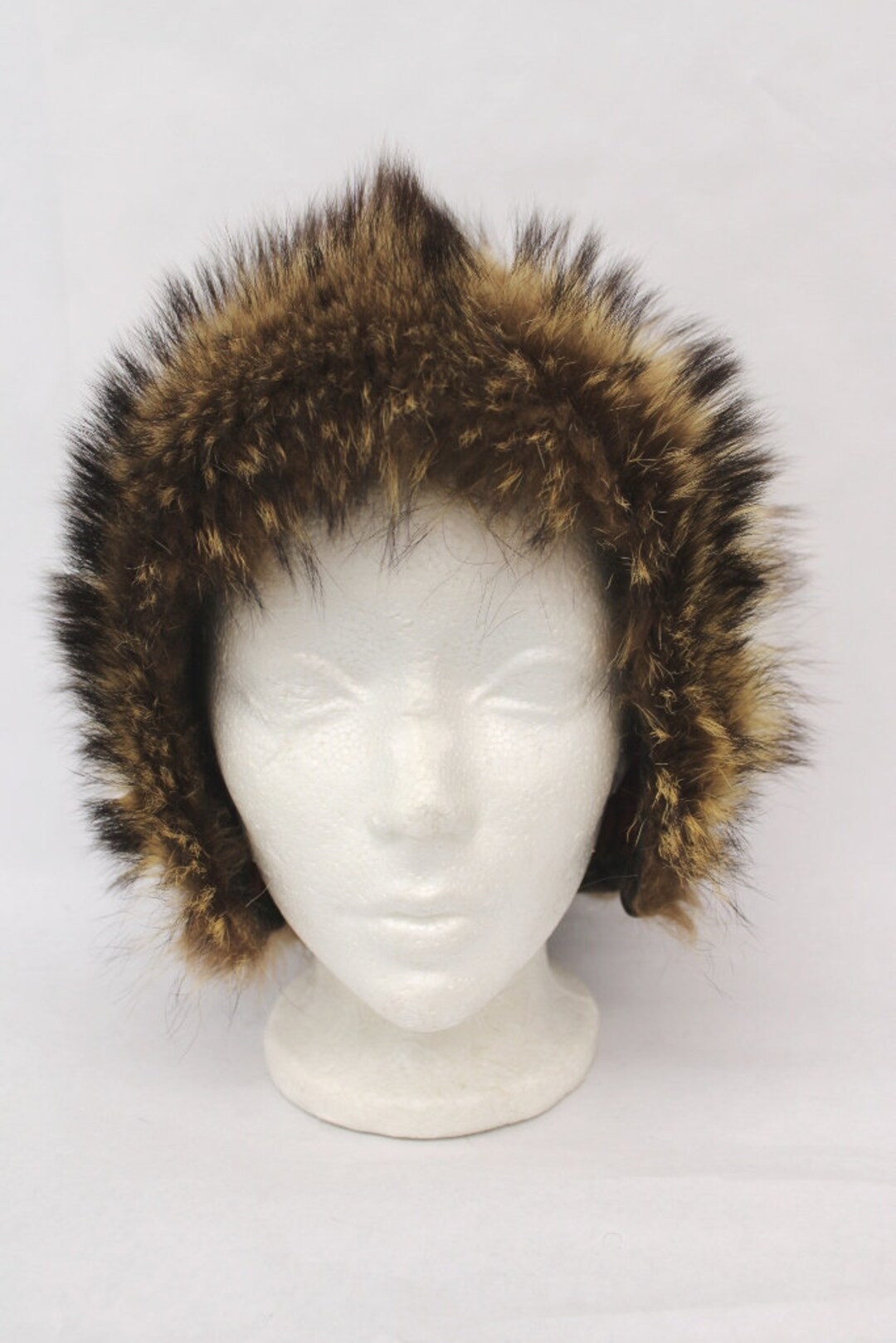 Mint Natural Raccoon Racoon Fur Hood Hat Women Woman Size  display picture 2