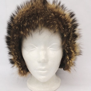 Mint Natural Raccoon Racoon Fur Hood Hat Women Woman Size All