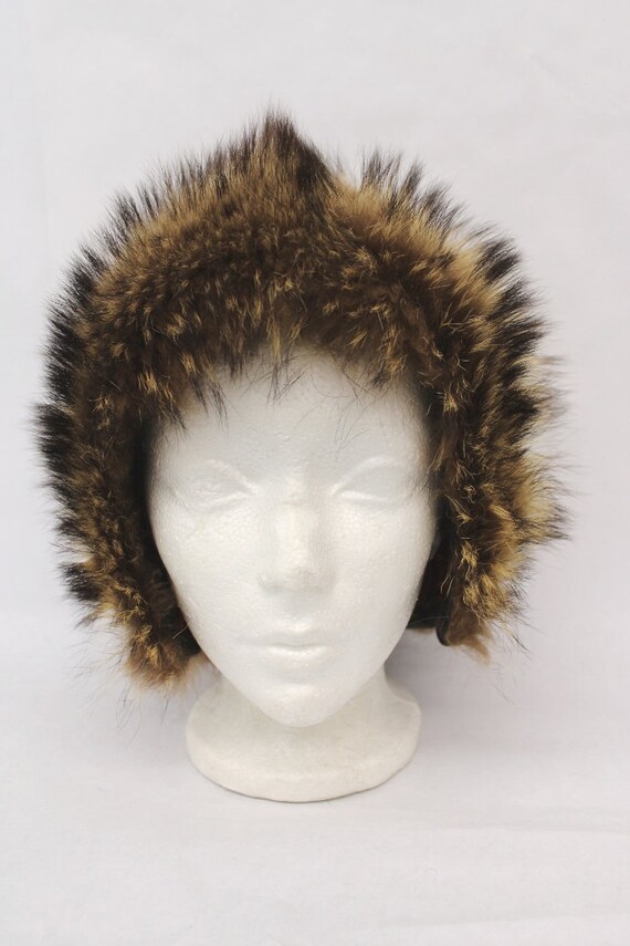 Mint Natural Raccoon Racoon Fur Hood Hat Women Woman Size  display picture 2