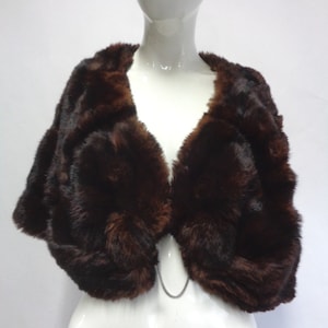 Mint Brown Squirrel Fur Stole Wrap Scarf Women Woman Size 15&quot; X 50&quot;