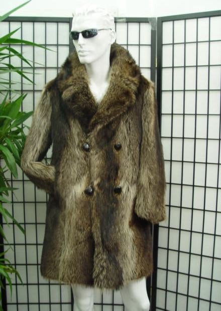 Mint Natural Canadian Raccoon Racoon Fur Coat Jacket Men Man Size 36-38 ...