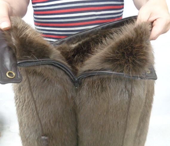 Buy Brand New Brown Beaver Fur Double Sided Pants Men Man Size All