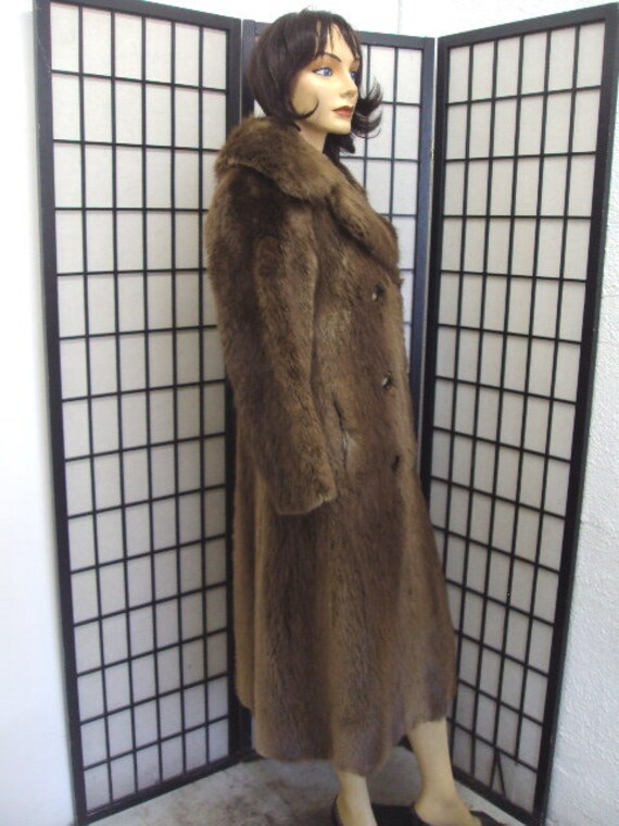 Mint Long Hair Canadian Beaver Fur Coat Jacket Women Woman Size 4