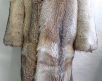 Brand new natural coyote double sided fur long full length coat  men man size all custom made