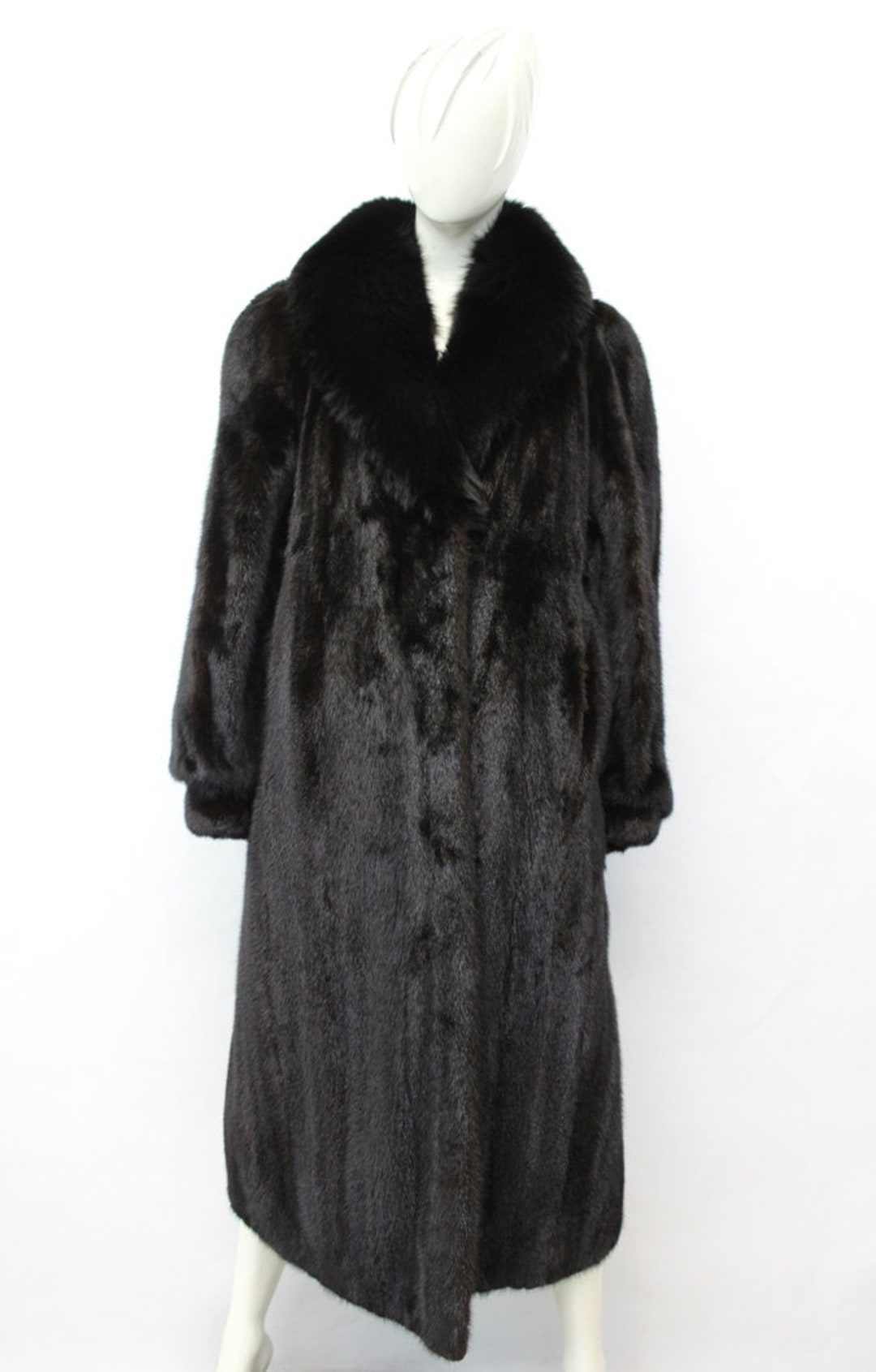 ジャケット・アウター American legend MINK coat Free size Excellent Dark Ranch Mink & Fox Fur Coat Jacket Women Woman